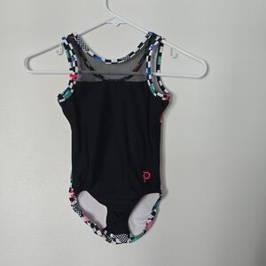 Plum Leotard Gummy Bears Mesh Checkered Child Medium Gymnastics Dance